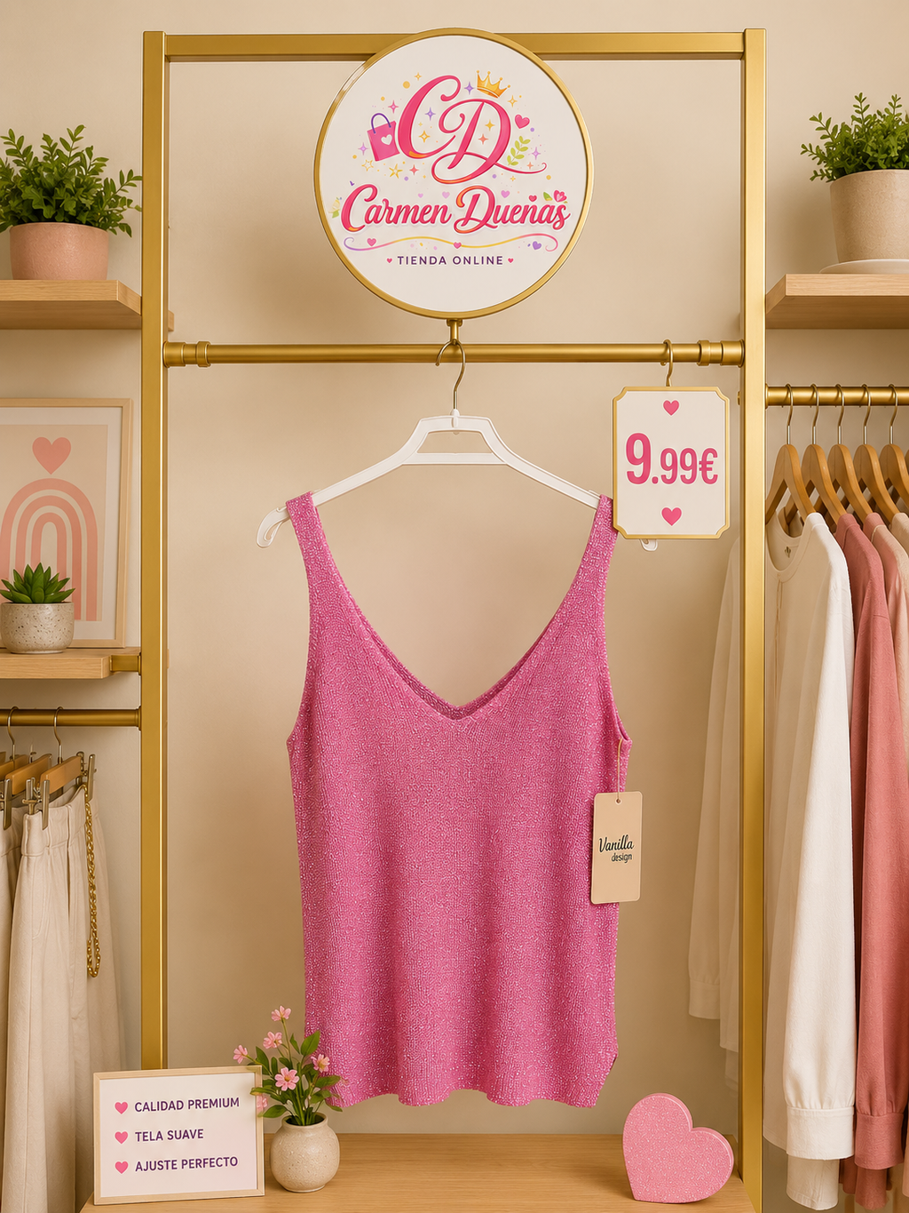 💖 Top brillo rosa frambuesa 💖