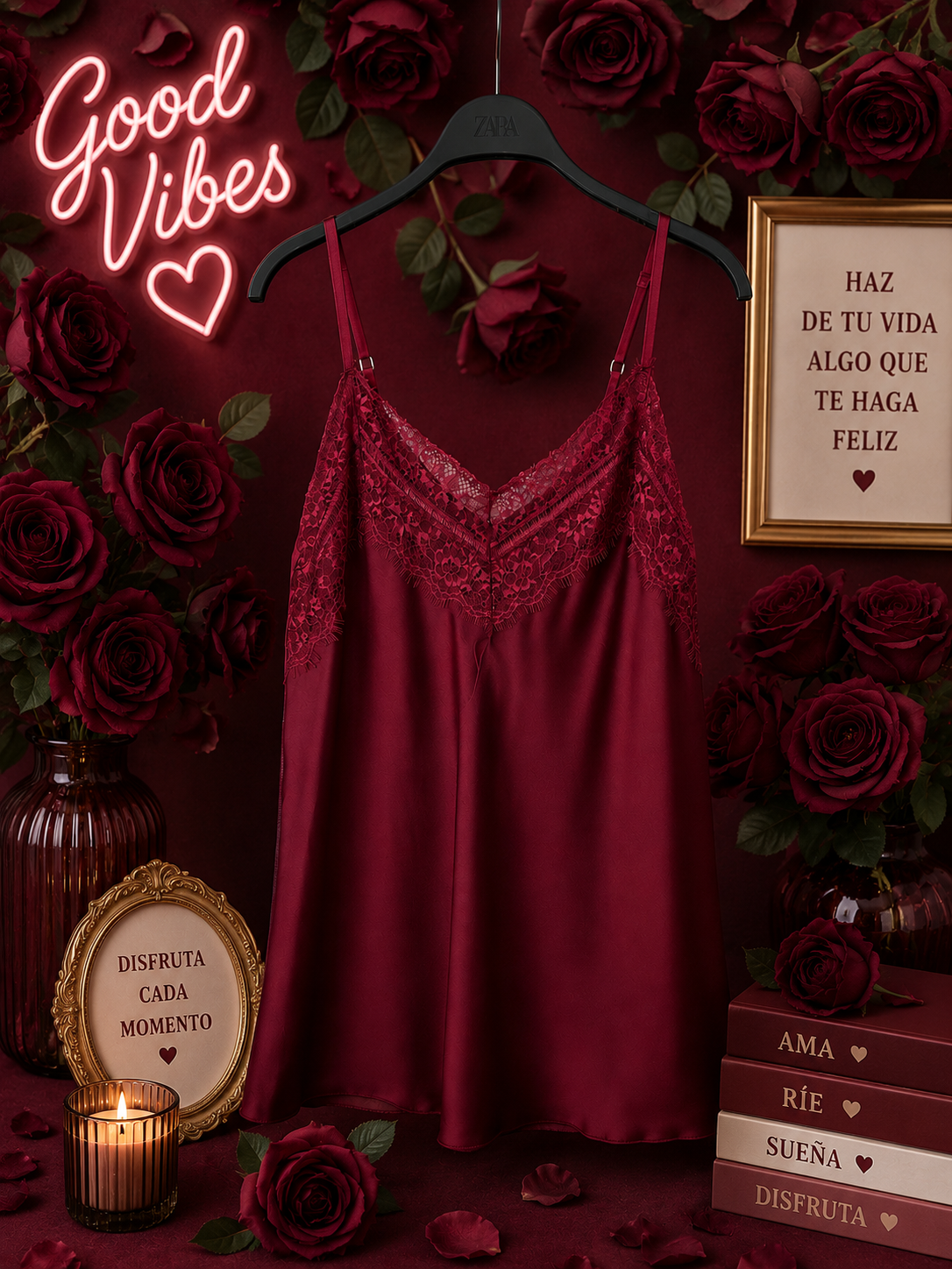 ❤️✨ Lencero Burdeos Elegancia & Encaje ✨❤️