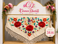 🌹✨ Hermoso Mantón Bordado Floral ✨🌹