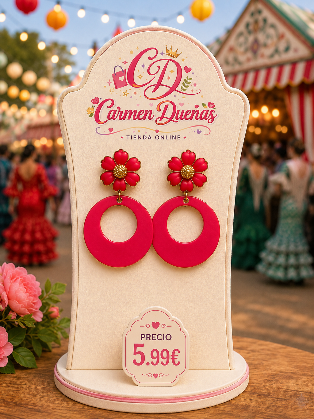 🌸✨ Pendientes Flor Fucsia Feria Collection ✨🌸