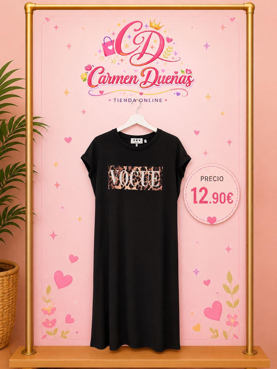 🖤✨ Vestido Camiseta Vogue Black ✨🖤