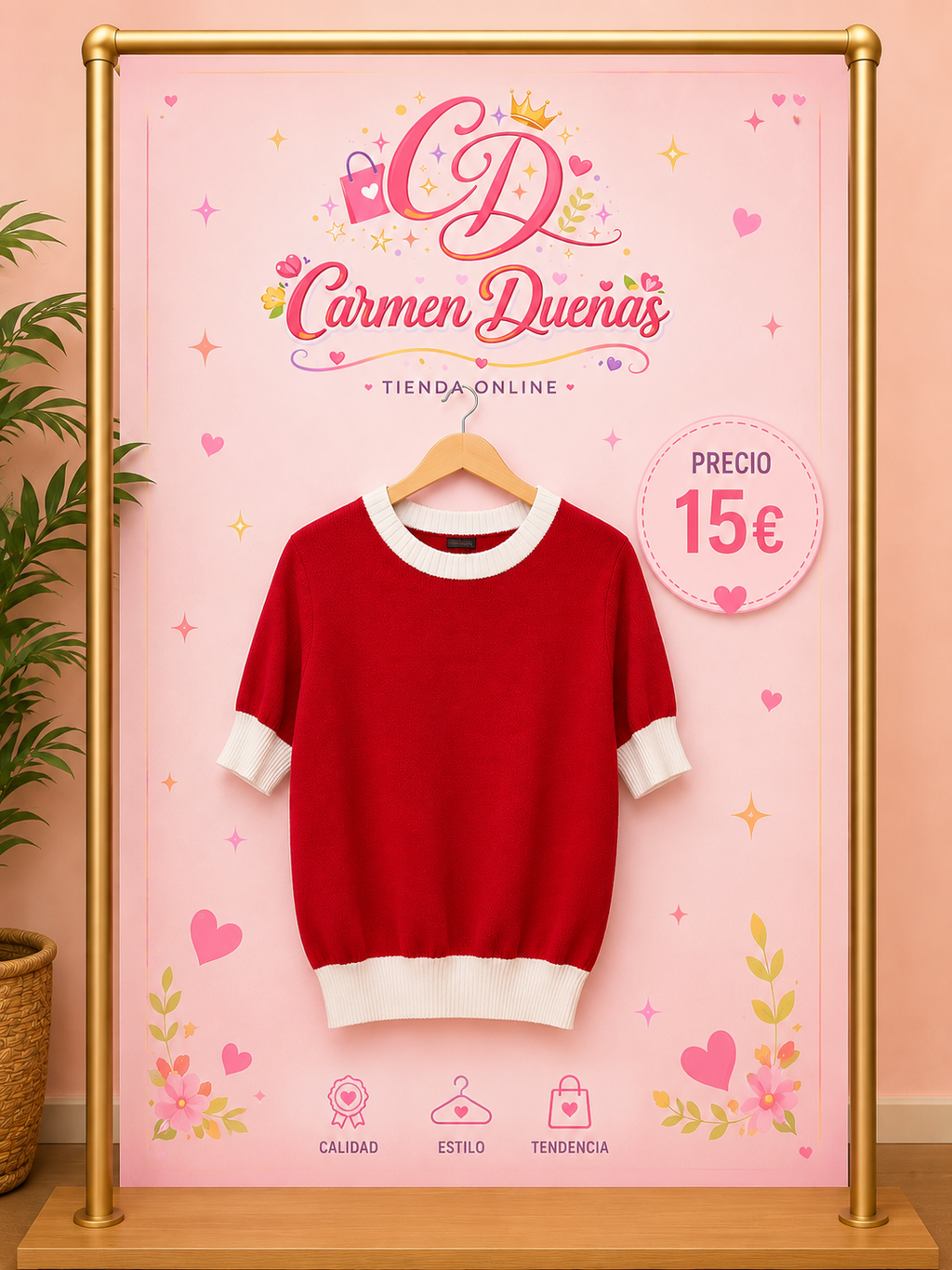 ❤️✨ Jersey Punto Chic Red ✨❤️