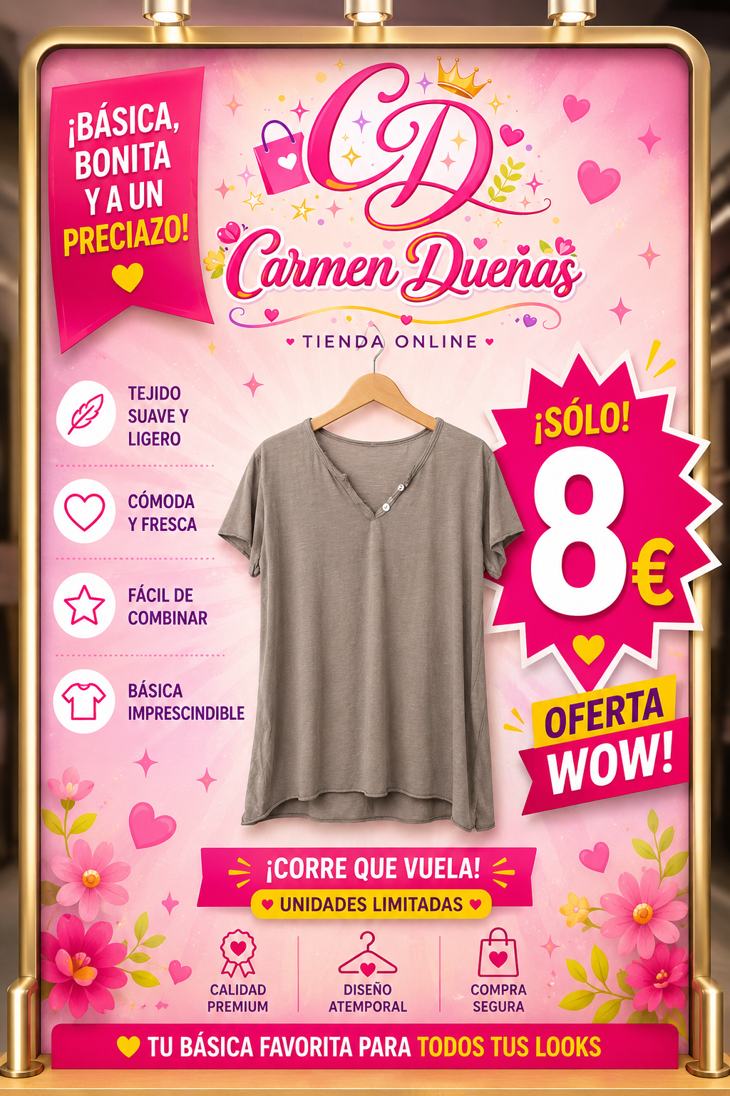 🩶✨ Camiseta básica color gris ✨🩶