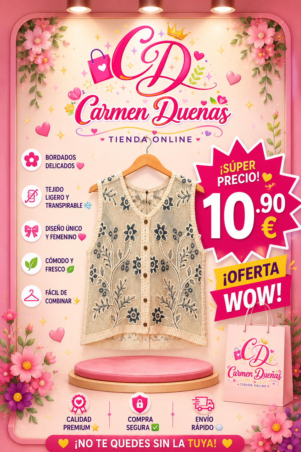 🦋✨ Chaleco bordado súper especial ✨🦋