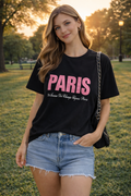 Camiseta Paris Estilo Urbano Chic - Varios Colores Mujer