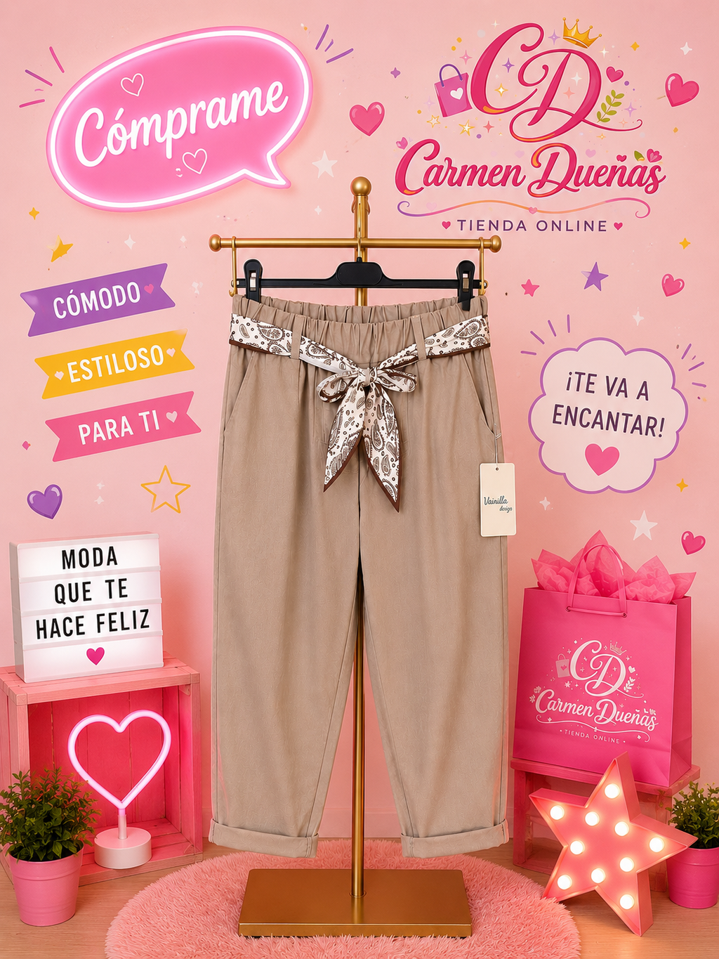 🤎👖 Pantalón beige elegante y súper cómodo 👖🤎