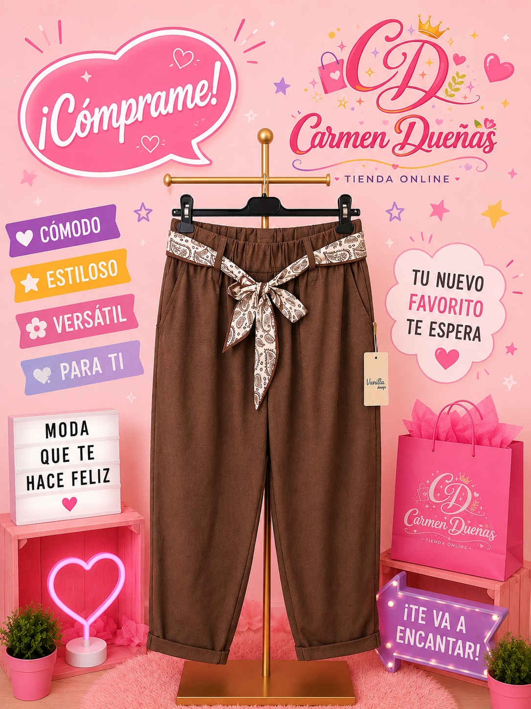 🤎👖 Pantalón marrón cómodo, elegante y súper versátil 👖🤎