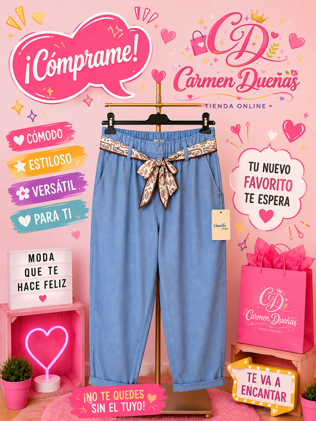 💙👖 Pantalón vaquero azul claro cómodo y con mucho estilo 👖💙