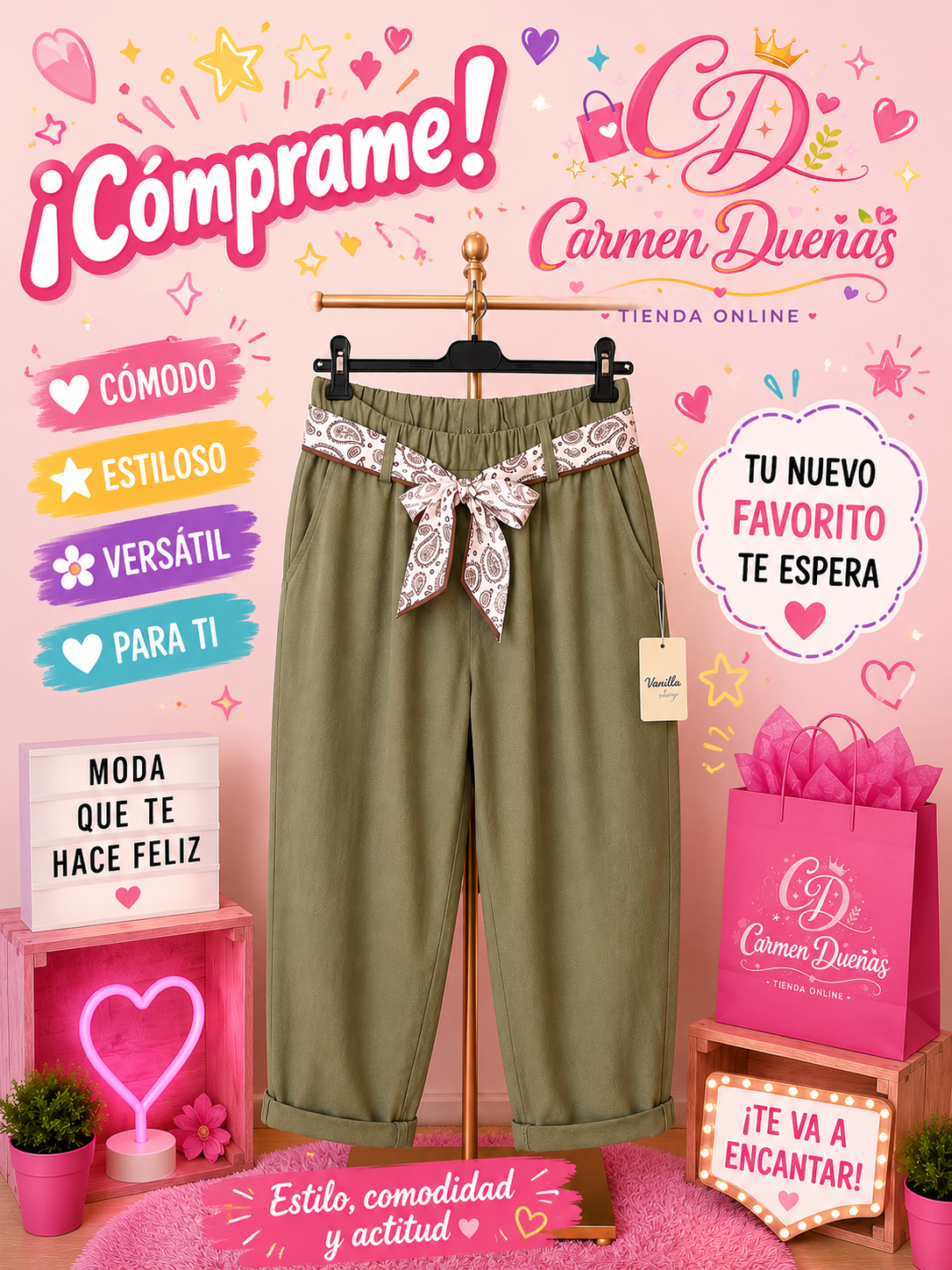 💚👖 Pantalón verde kaki cómodo y con mucho estilo 👖💚