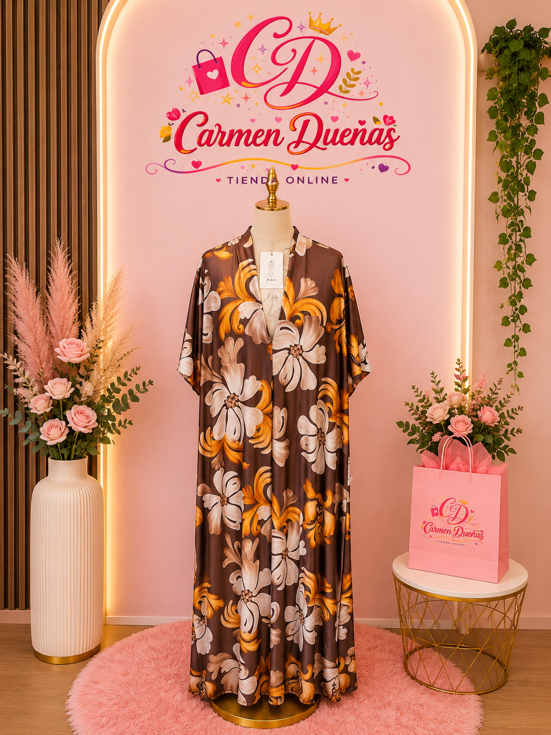 ✨🌸 Vestido largo de lycra fría con estampado floral 🌸✨