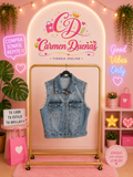 Chaleco Vaquero Denim Sin Mangas Talla L | Carmen Dueñas