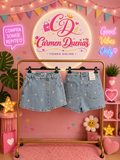 Falda Pantalón Vaquera con Bordado de Margaritas | Carmen Dueñas
