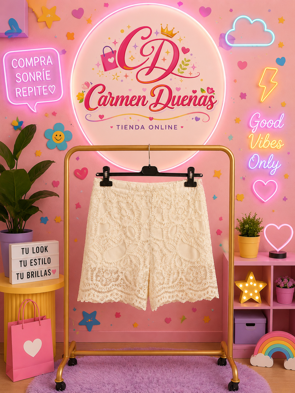 🤍✨ Short Encaje Boho Chic ✨🤍
