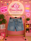 Short Vaquero Denim Tiro Medio con Botones | Carmen Dueñas