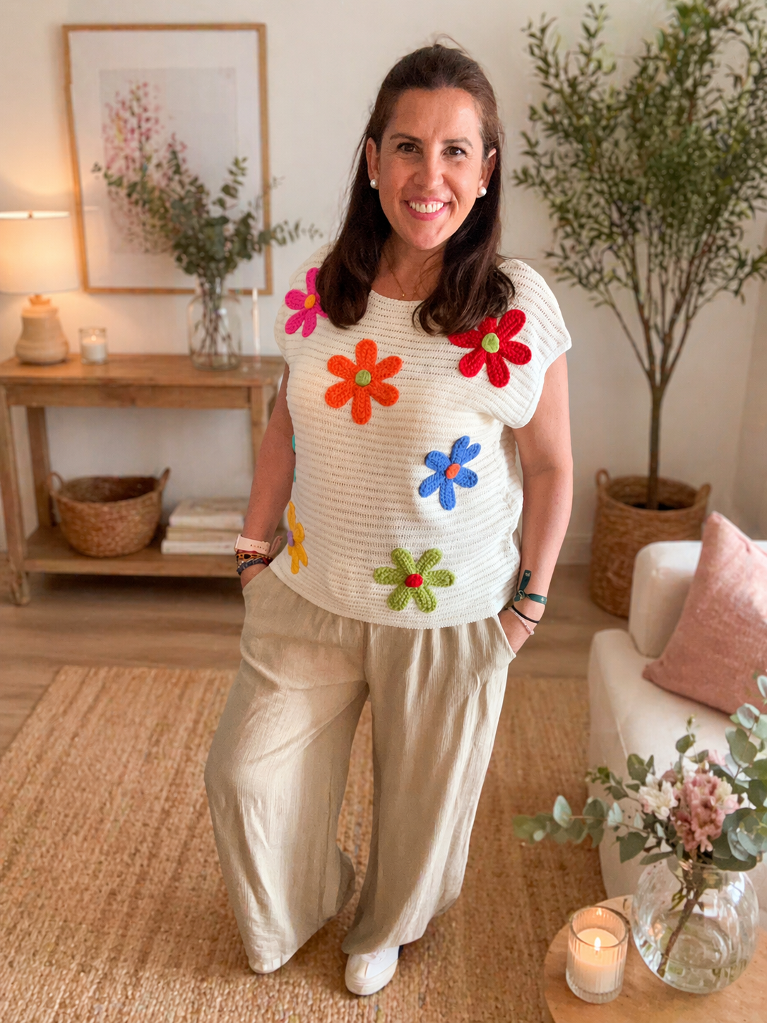 Chaleco Flores Crochet Multicolor 🌸