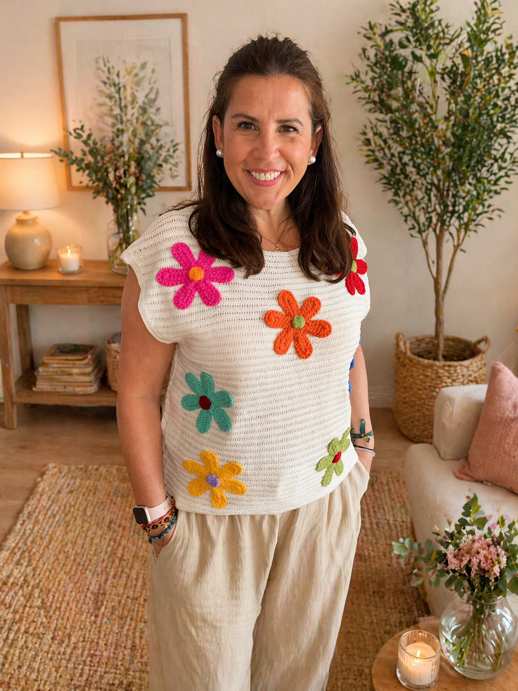 Chaleco Flores Crochet Multicolor 🌸