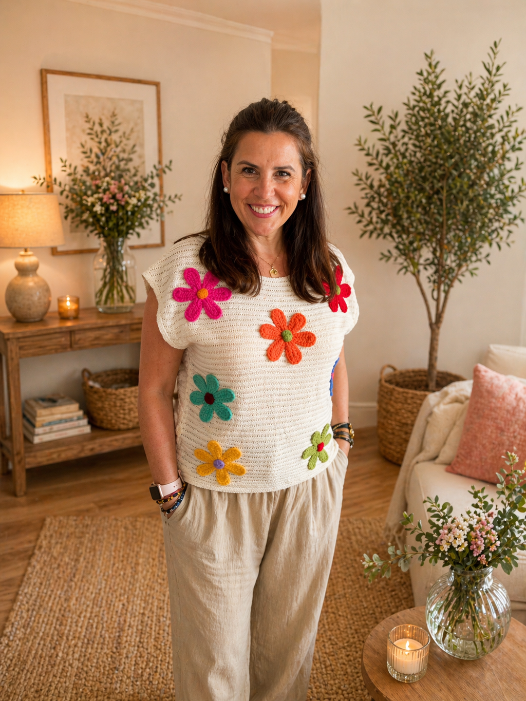 Chaleco Flores Crochet Multicolor 🌸