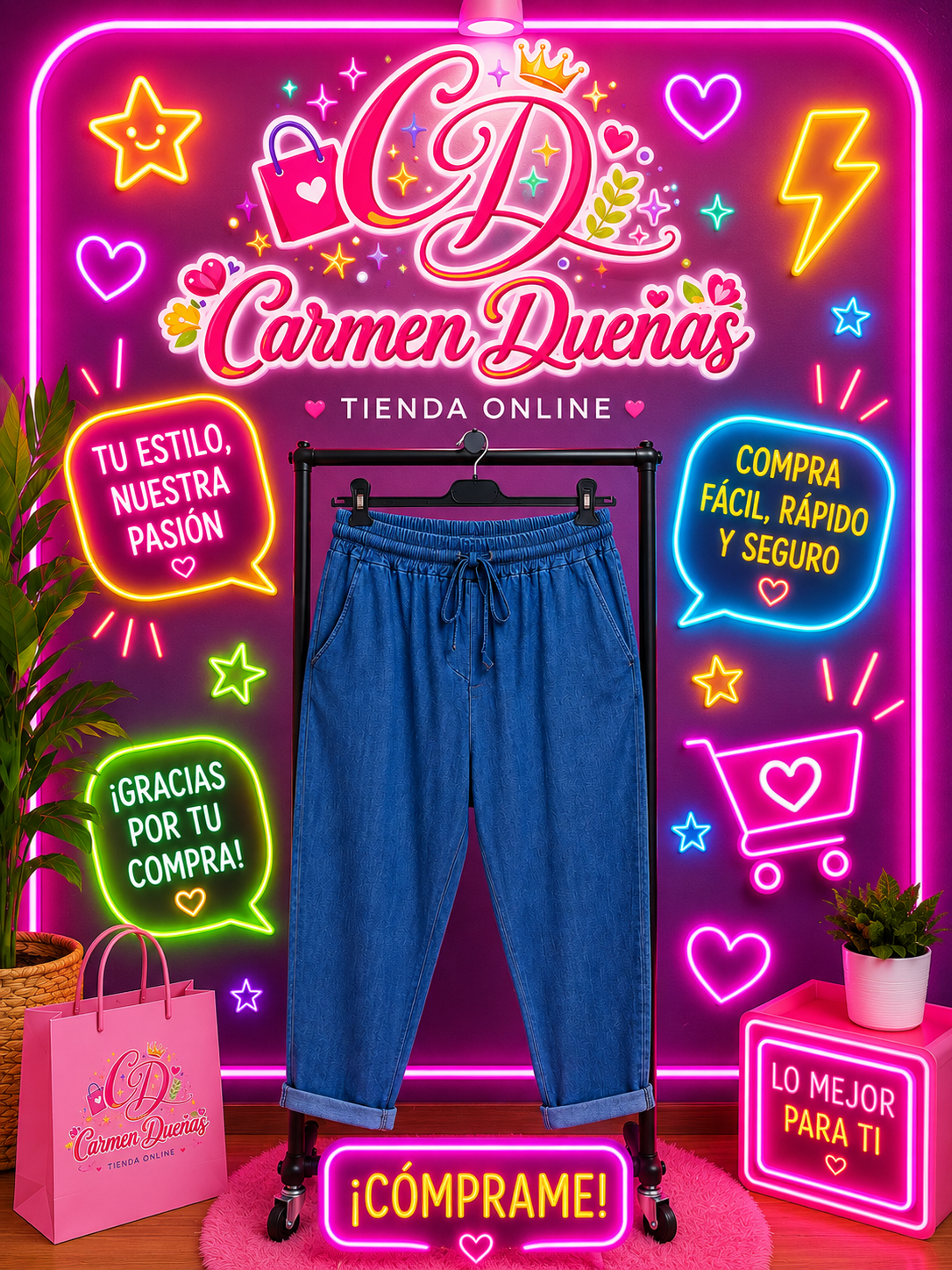 💙✨ Pantalón Denim Style Fluor ✨💙