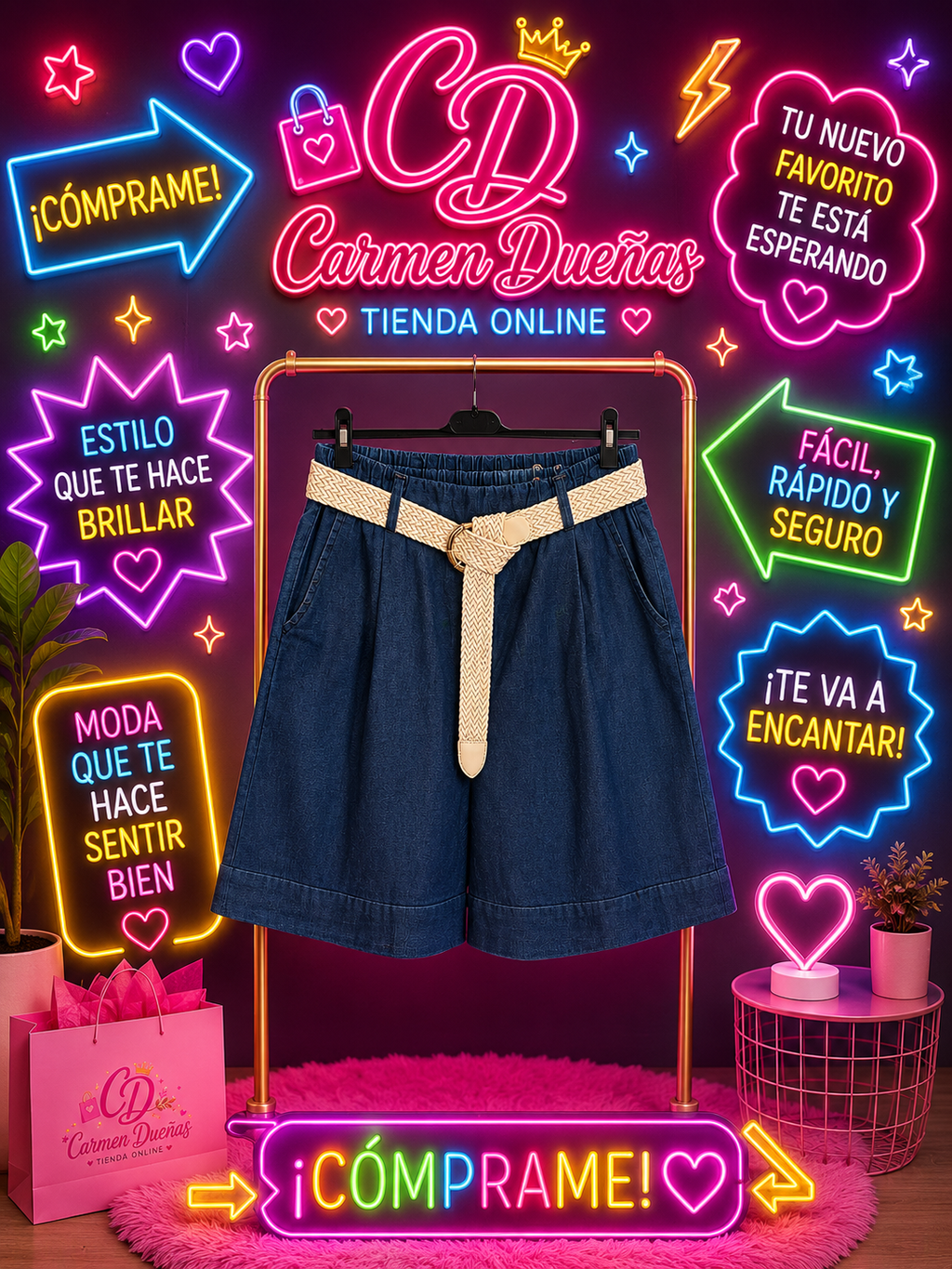 💙✨ Short Denim Chic con Cinturón ✨💙