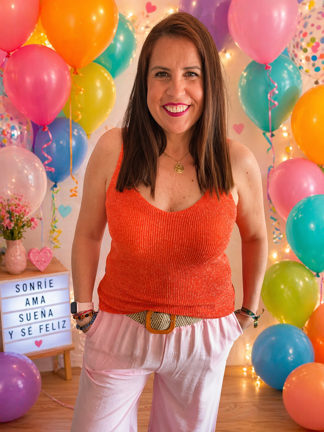 ✨ Top de punto brillante en color naranja ✨