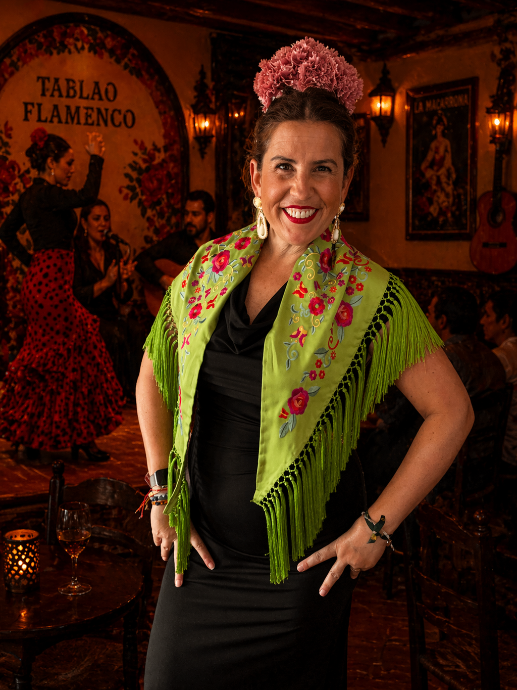 Flores de flamenca en tono maquillaje – Sofisticación natural