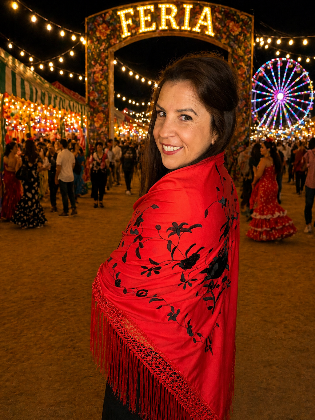 ✨ Mantón rojo bordado con flecos – Pasión y elegancia en cada detalle ❤️