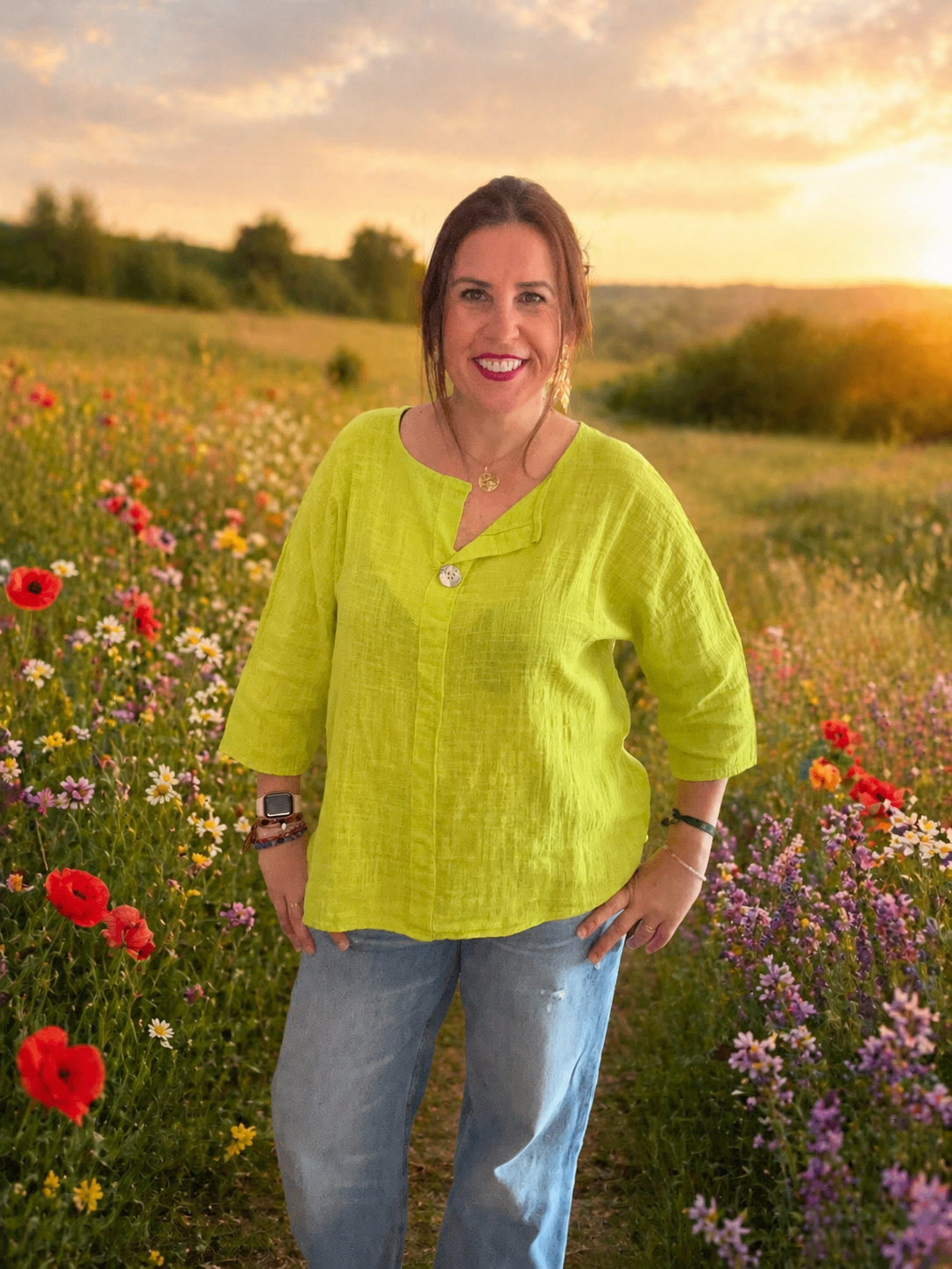 ✨ Blusa fresca en tono lima vibrante ✨