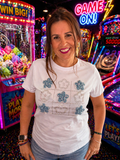 Camiseta Blanca con Estampado Floral Brillante | Moda Mujer