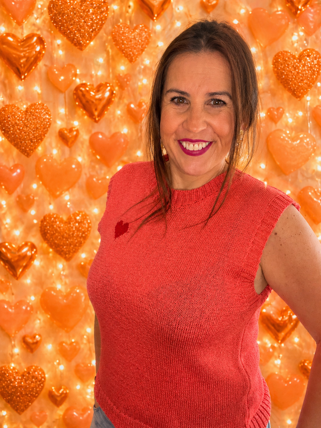 Chaleco de Punto Coral con Corazón Bordado | Moda Mujer