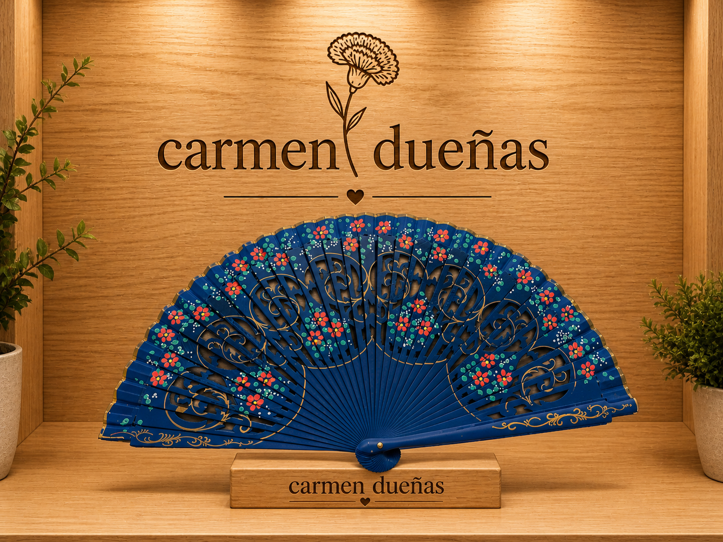💃 Abanico Flamenco – Carmen Dueñas 🌺