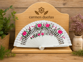 🤍 Abanico floral blanco elegante 🌸
