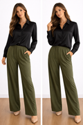Pantalón Amplio Tiro Alto  - pata ancha
