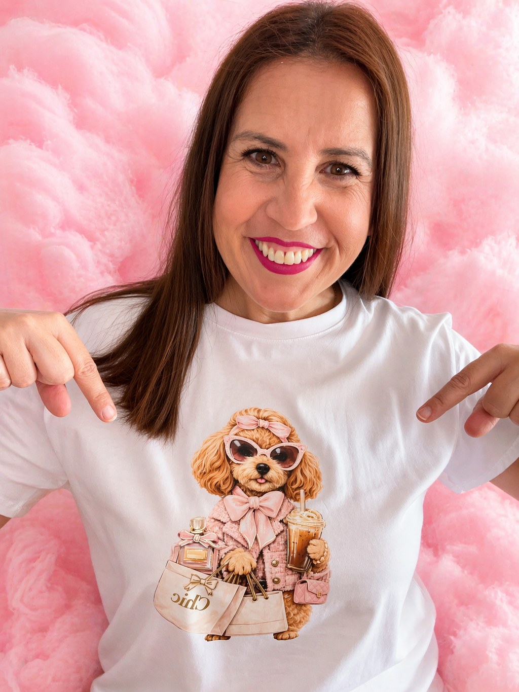 Camiseta Blanca con Estampado Fashion Dog