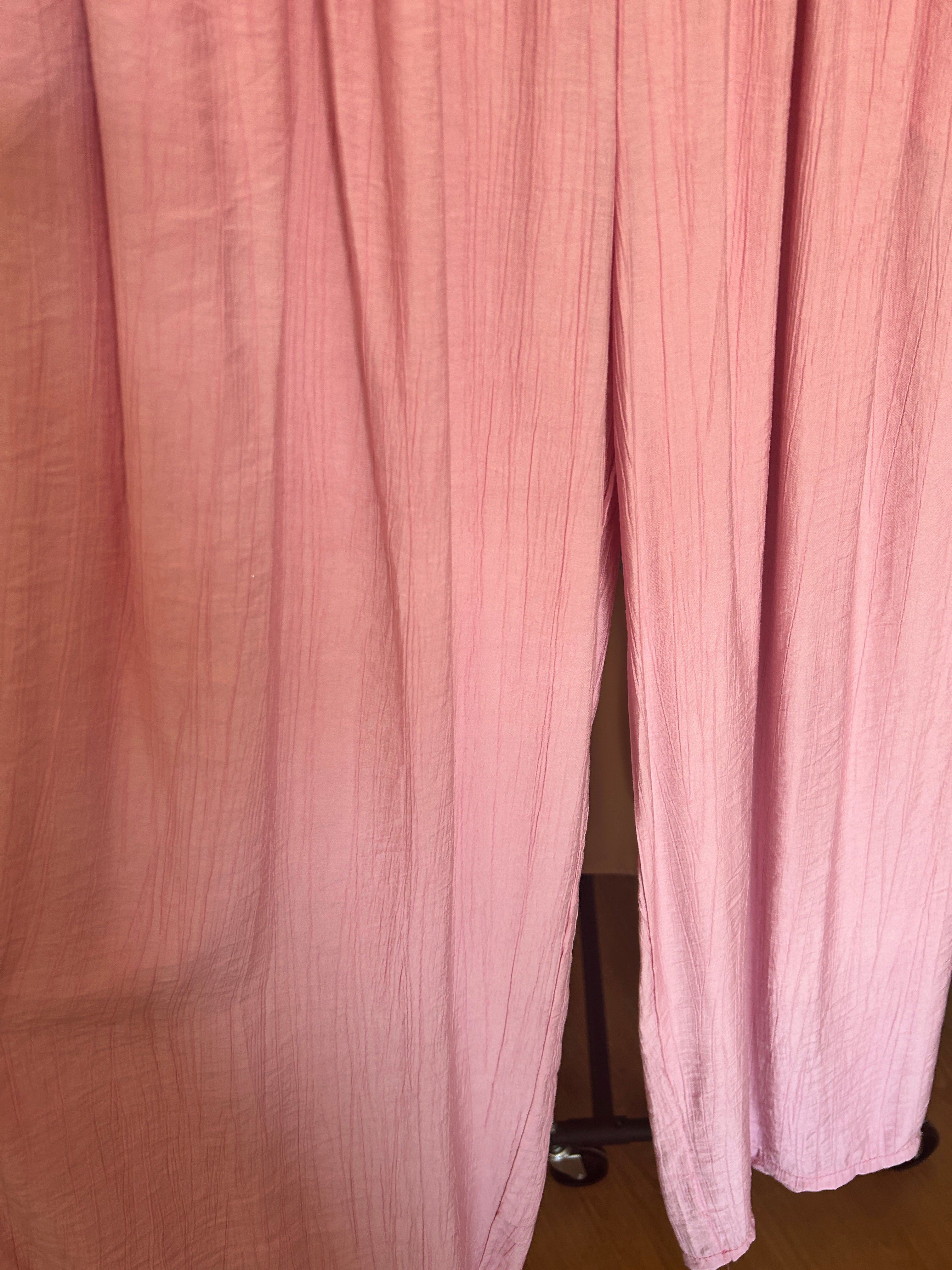 🌸 Pantalón Palazzo Rosa con Cinturón Boho ✨