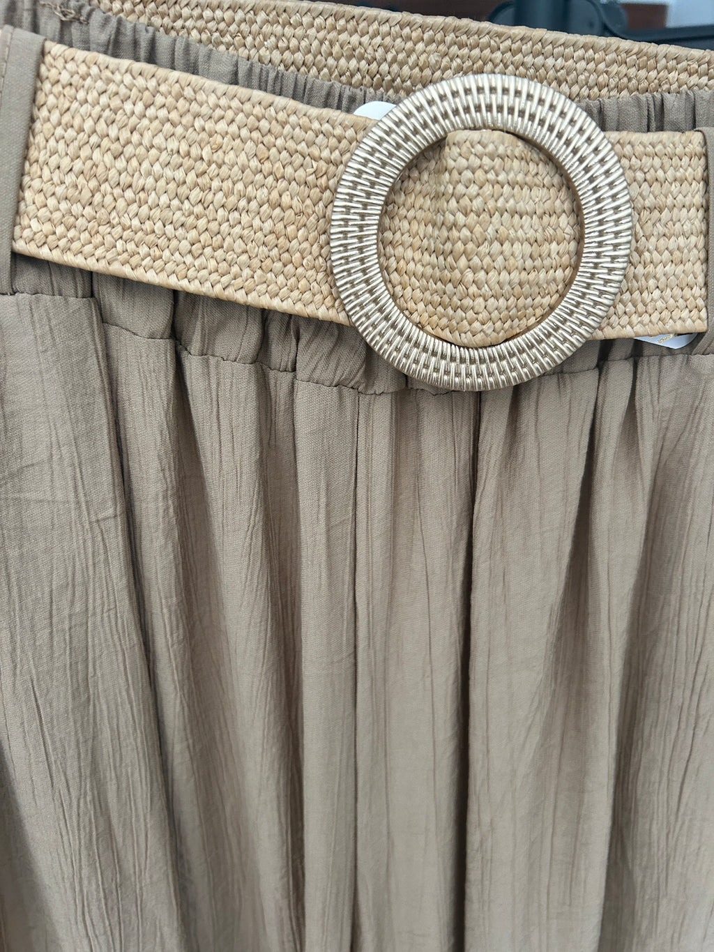 🤎✨ Pantalón Palazzo Camel con Cinturón Boho ✨🤎