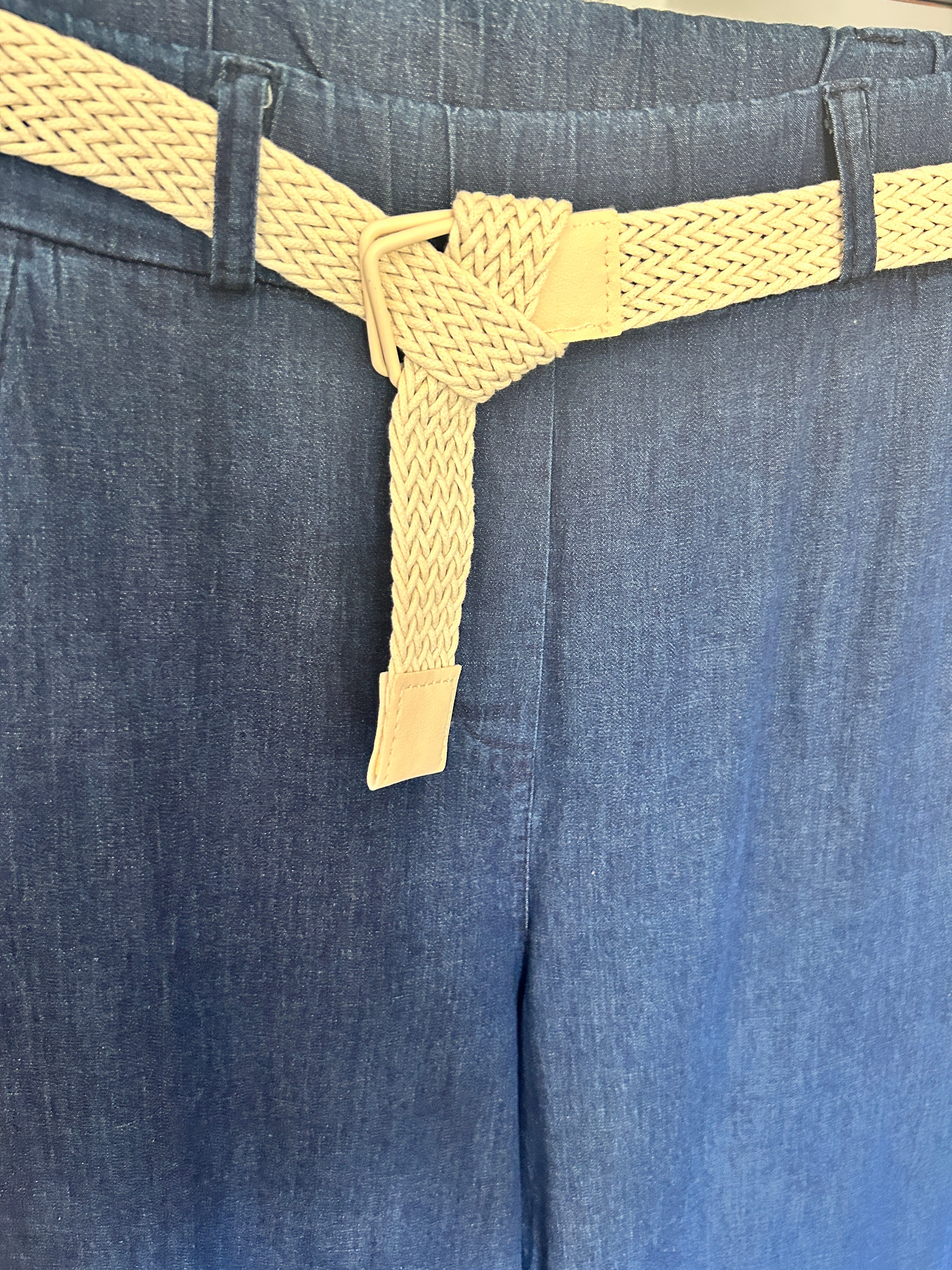 💙✨ Pantalón Denim Wide Leg con Cinturón ✨💙