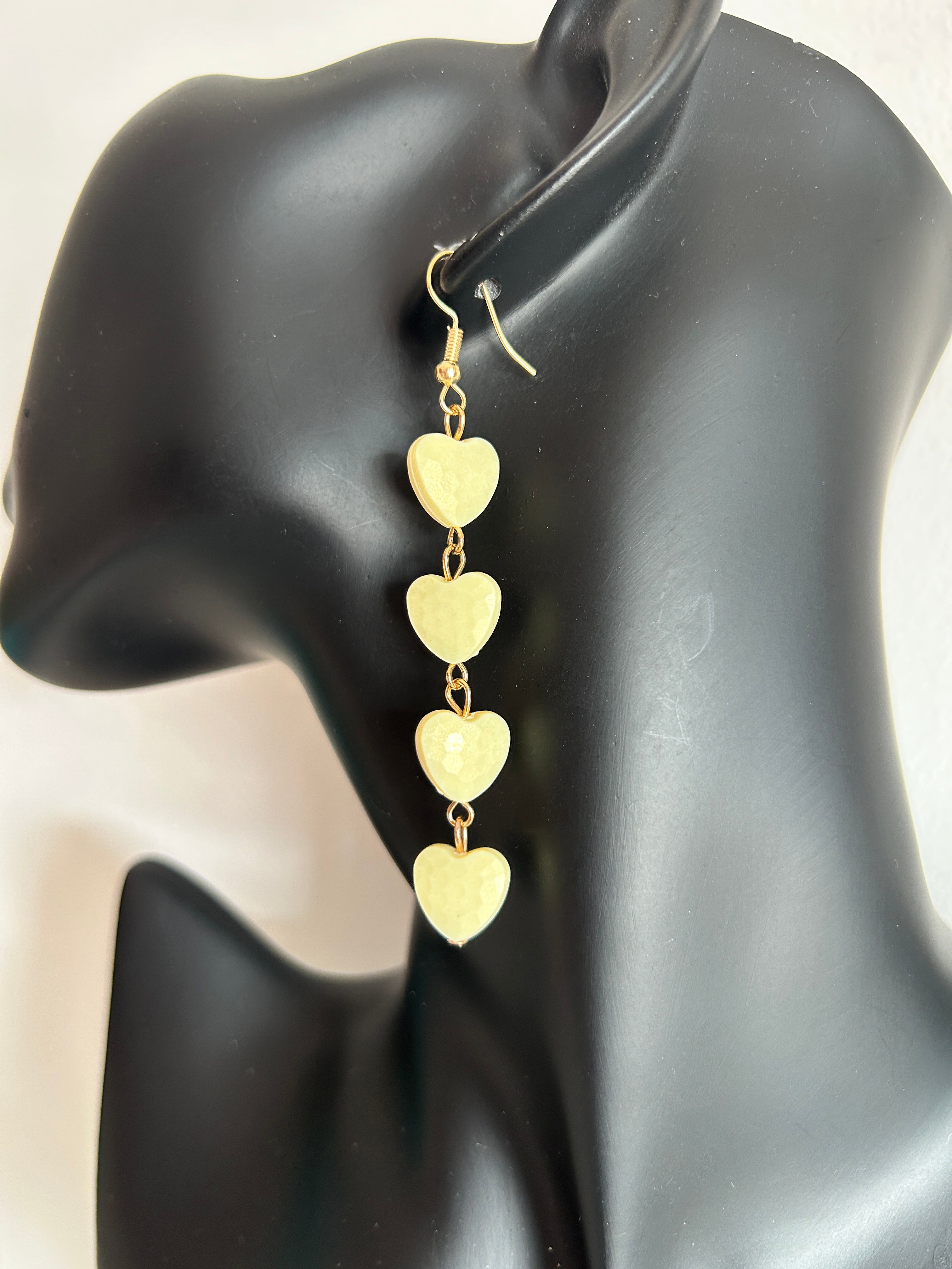 💛 Pendientes colgantes de corazones amarillos 💛