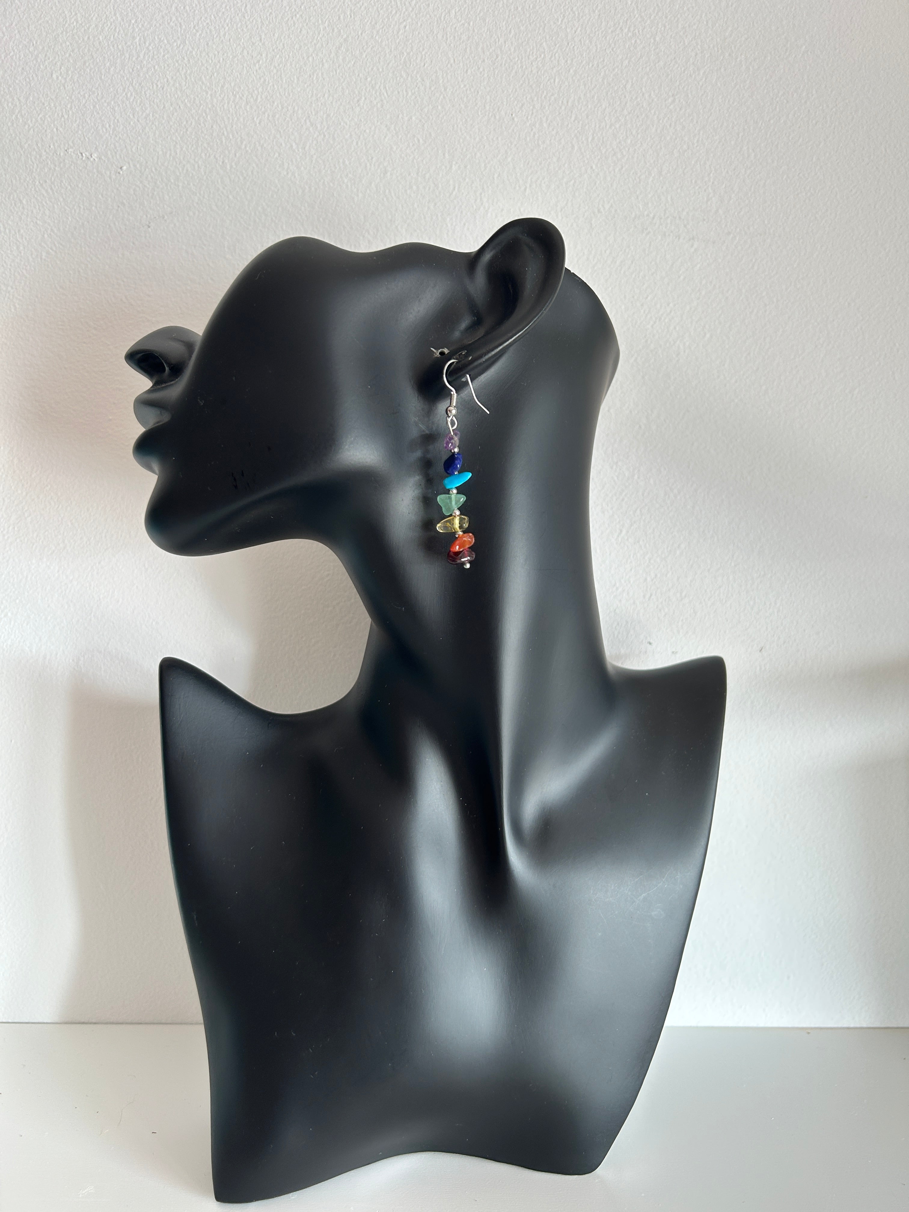 🌈 Pendientes colgantes multicolor con piedras 🌈