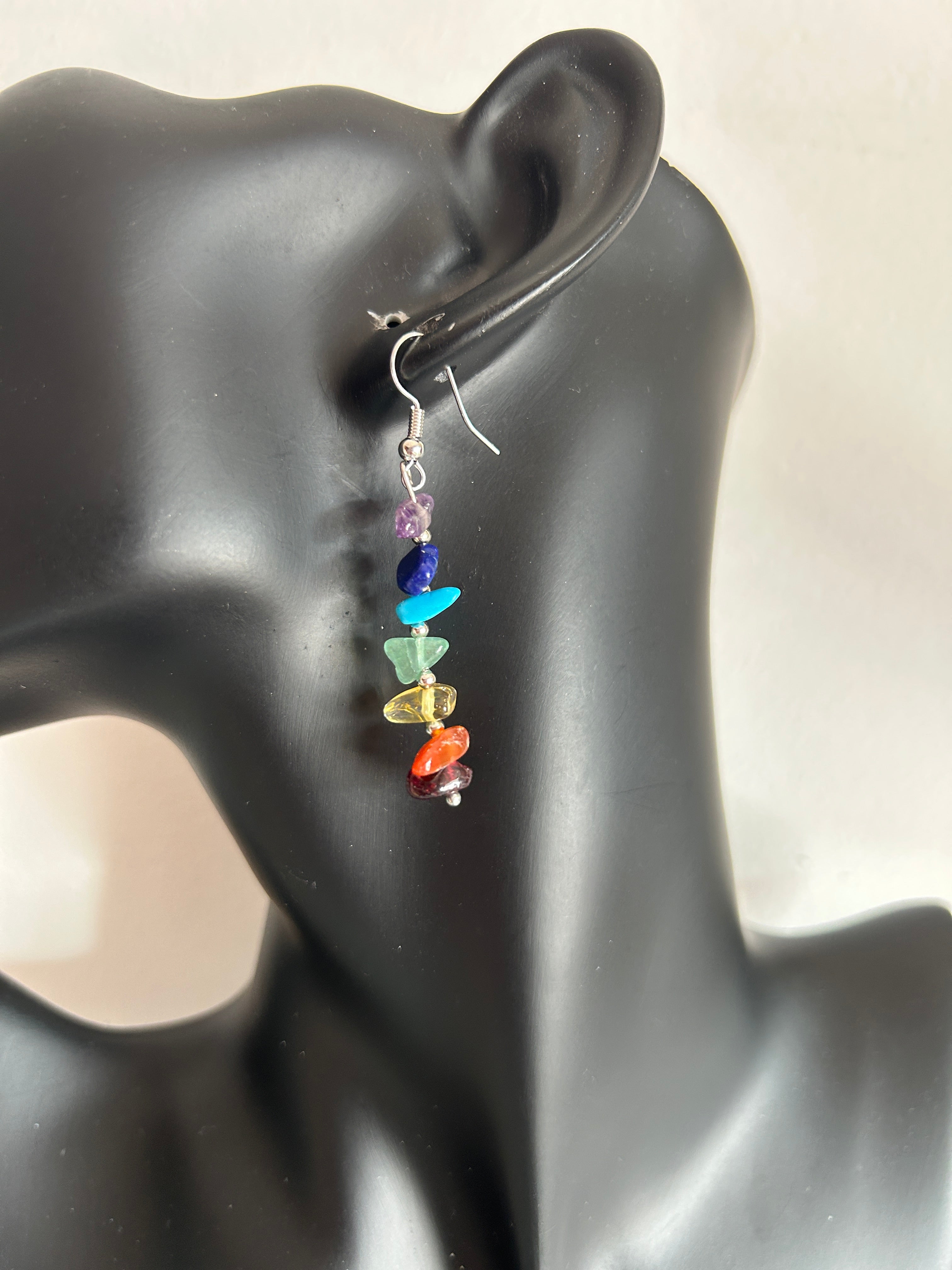 🌈 Pendientes colgantes multicolor con piedras 🌈