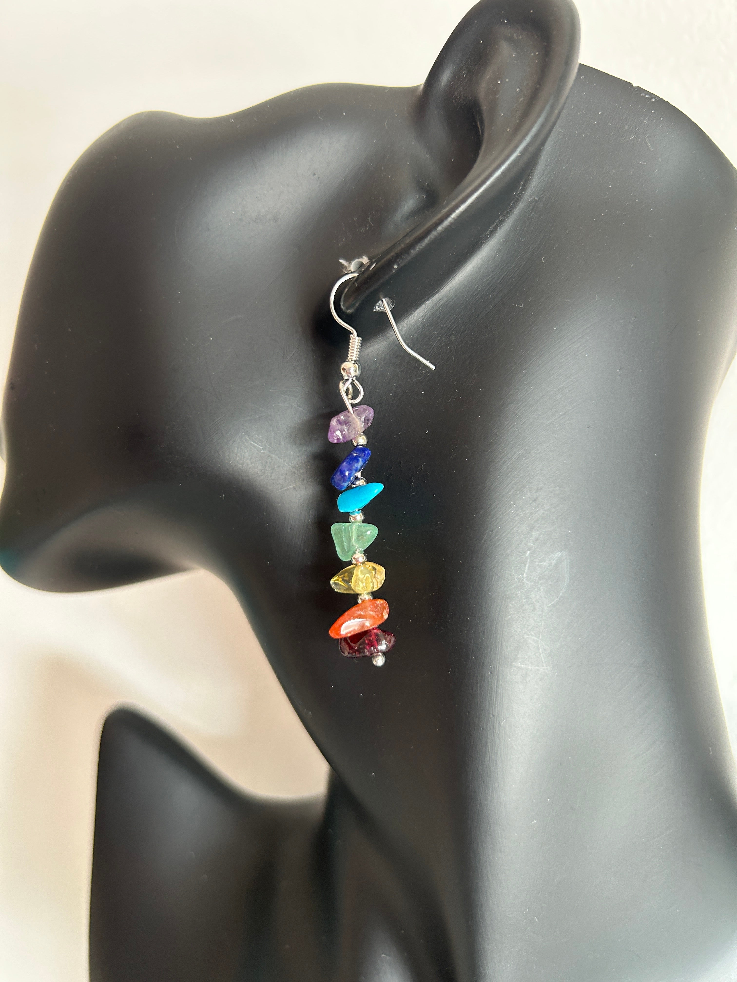 🌈 Pendientes colgantes multicolor con piedras 🌈