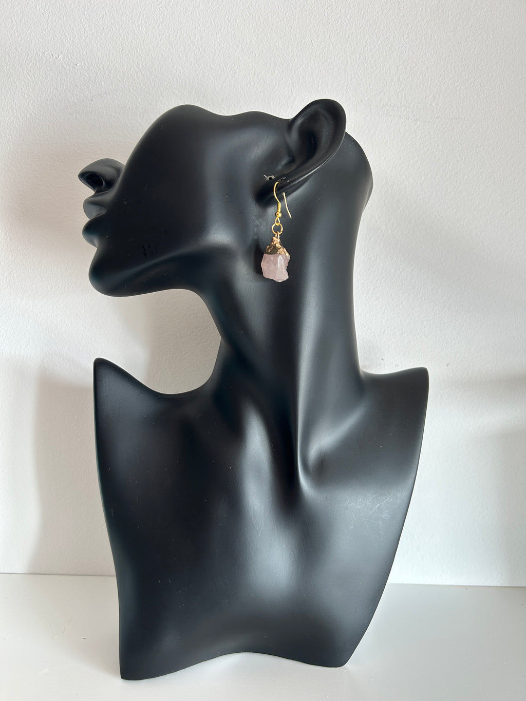 💗 Pendientes colgantes de cuarzo rosa natural 💗