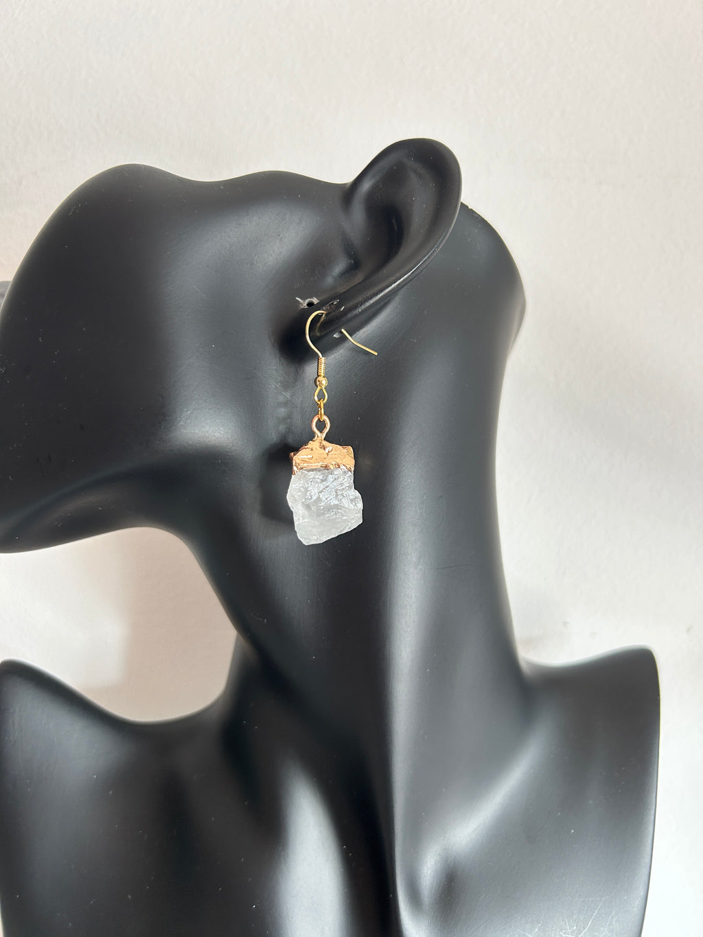 🤍 Pendientes colgantes de cuarzo blanco natural 🤍