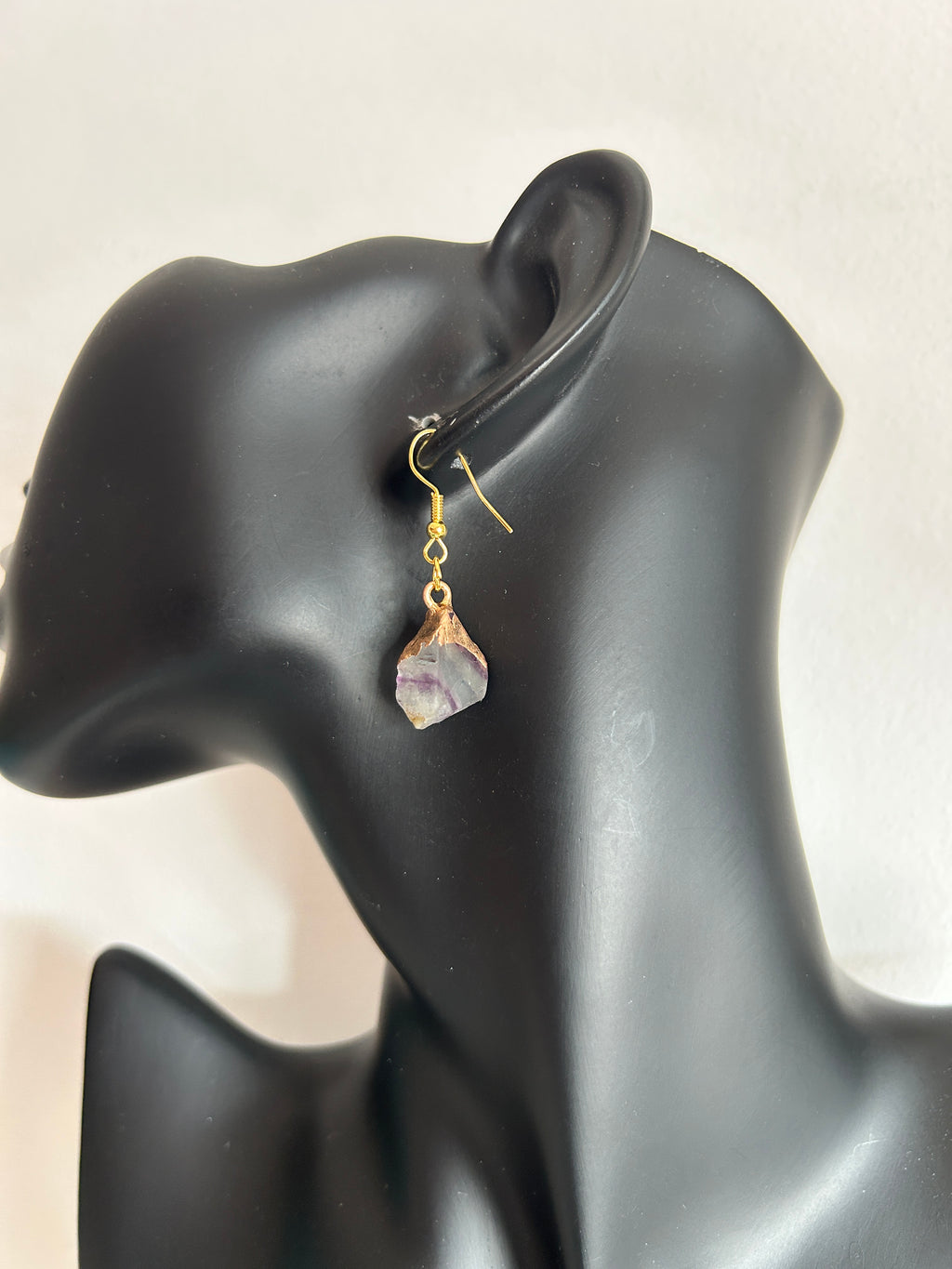 💜 Pendientes colgantes de fluorita natural en bruto 💜