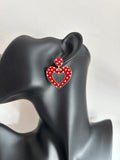 ❤️ Pendientes de corazón rojo con lunares ❤️
