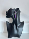 💜 Pendientes morado intenso alargados 💜