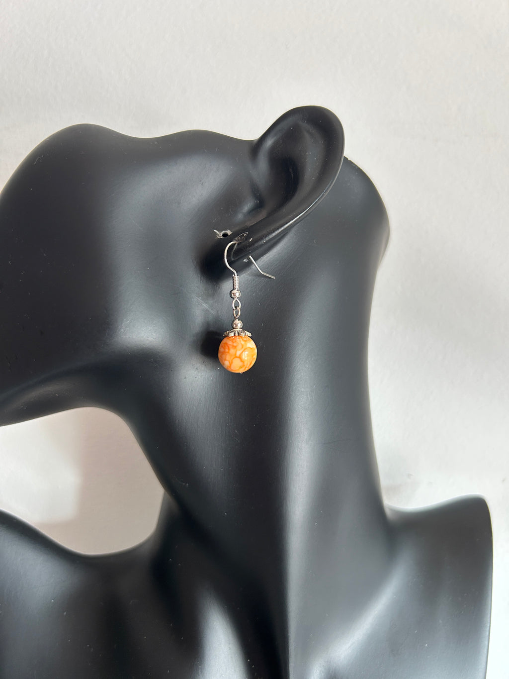 🧡 Pendientes con piedra natural craquelada 🧡