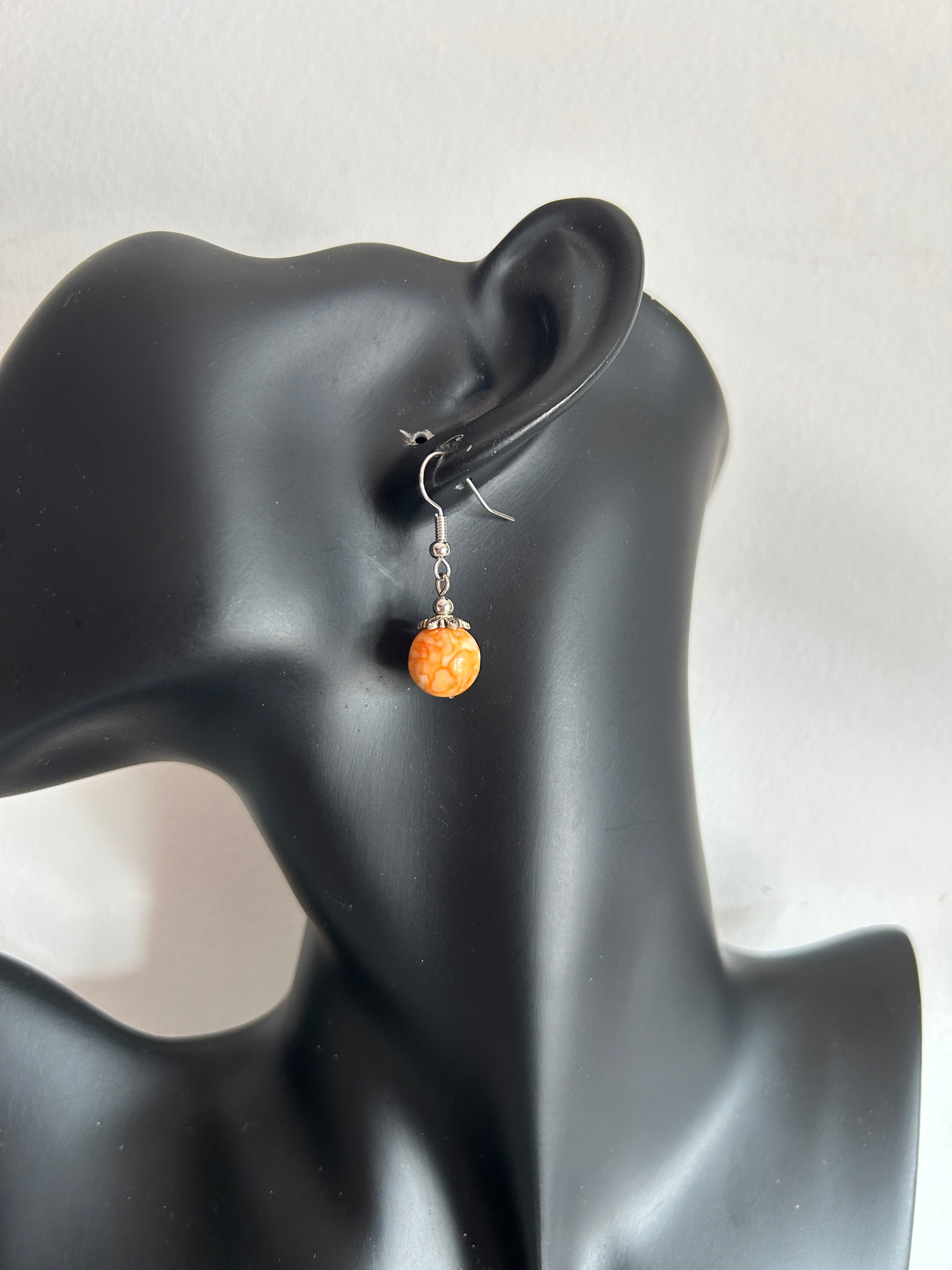 🧡 Pendientes con piedra natural craquelada 🧡