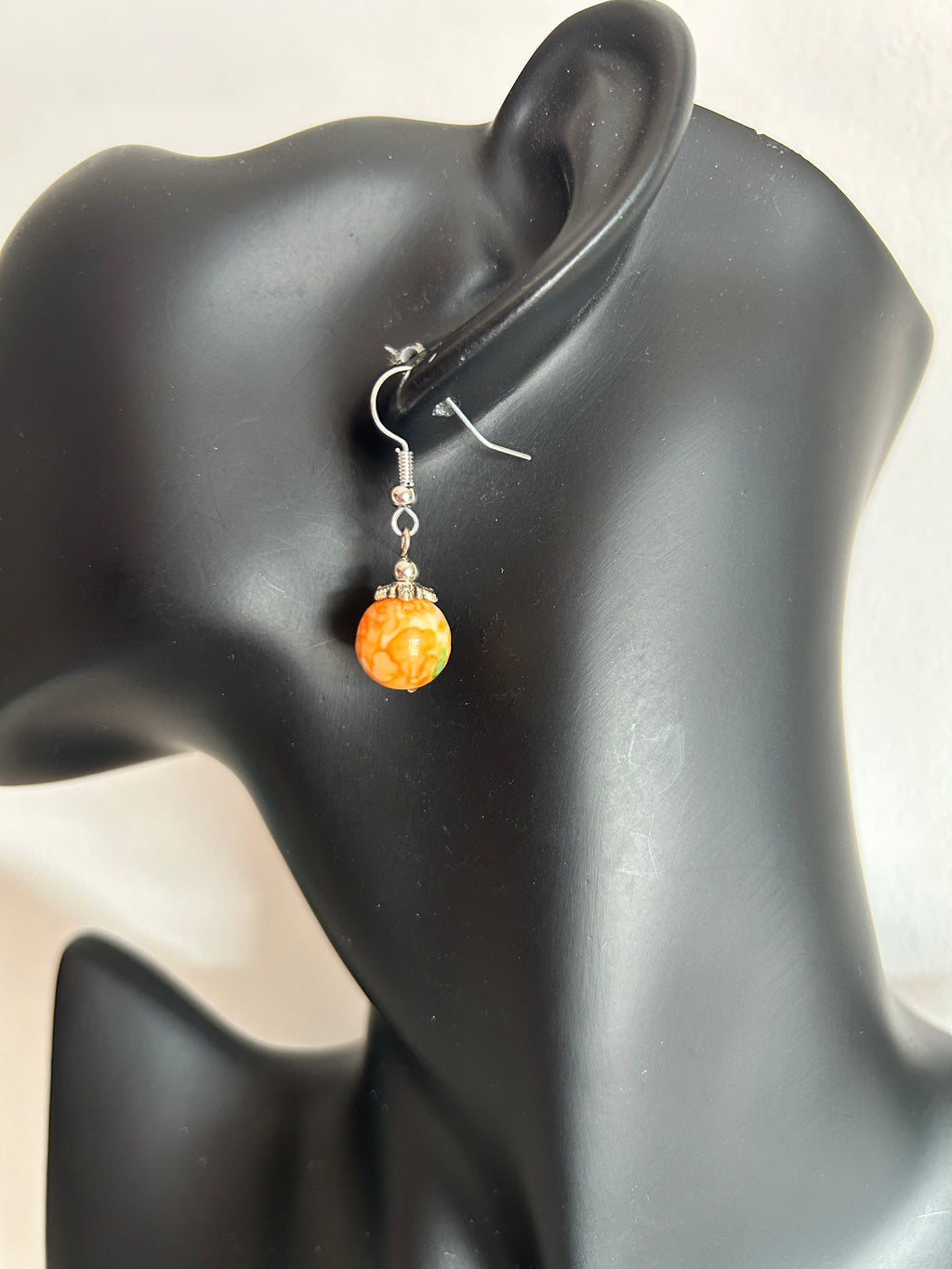 🧡 Pendientes con piedra natural craquelada 🧡
