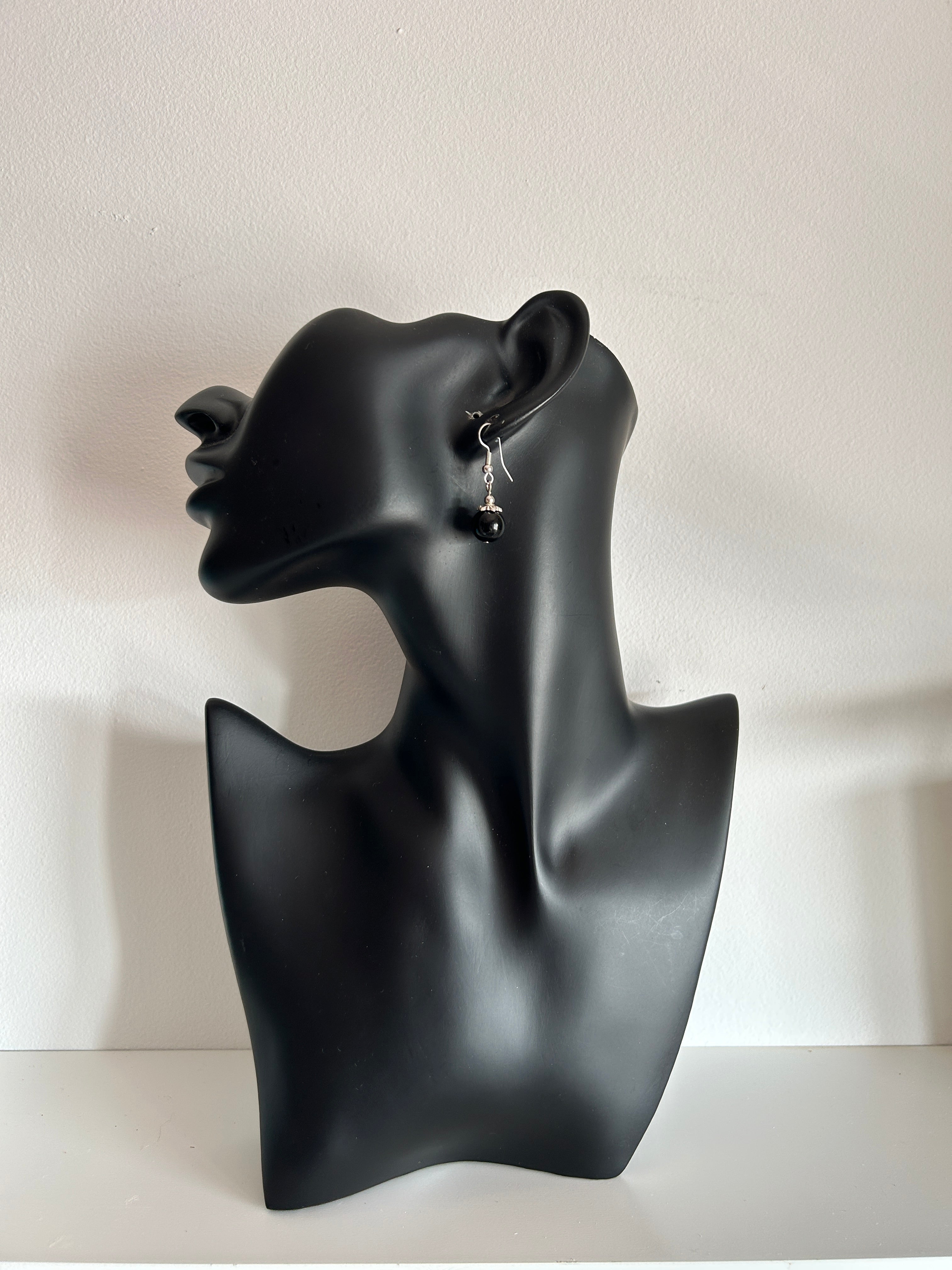 🖤 Pendientes de piedra negra natural 🖤