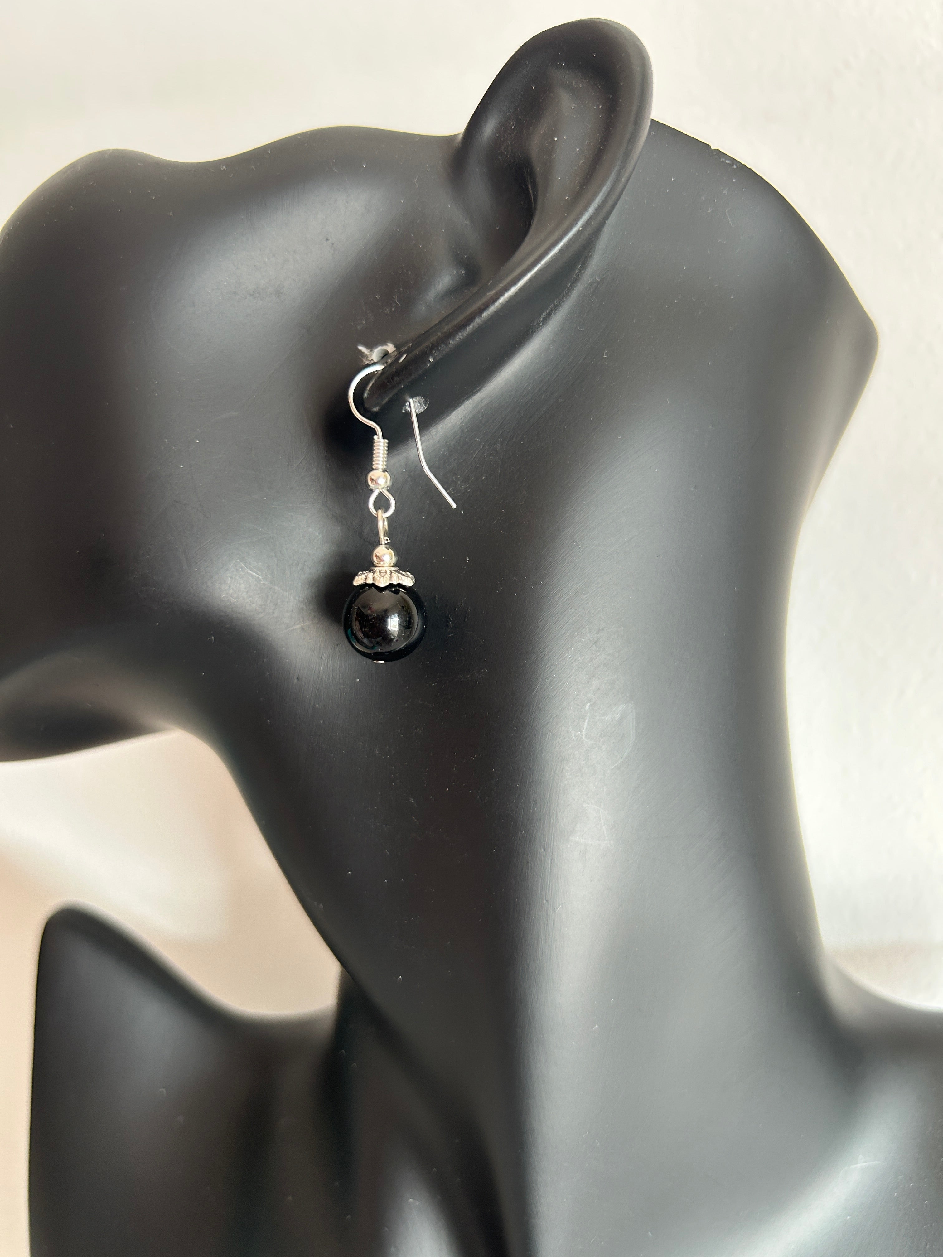 🖤 Pendientes de piedra negra natural 🖤